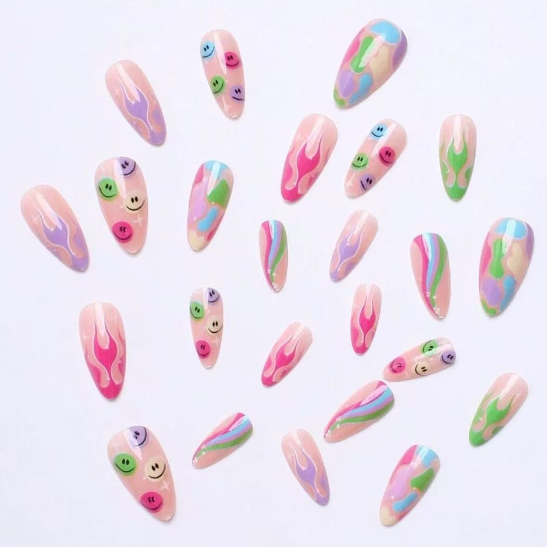 Creative Nail Art Set with Playful 3D Designs Stornfield
