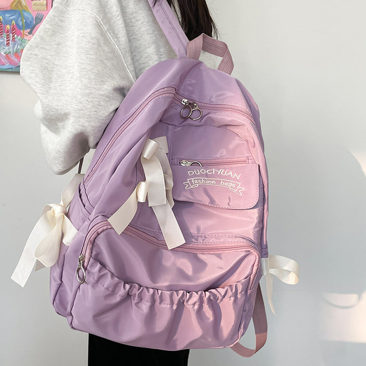 Stylish Bow-Embellished Backpack Stornfield