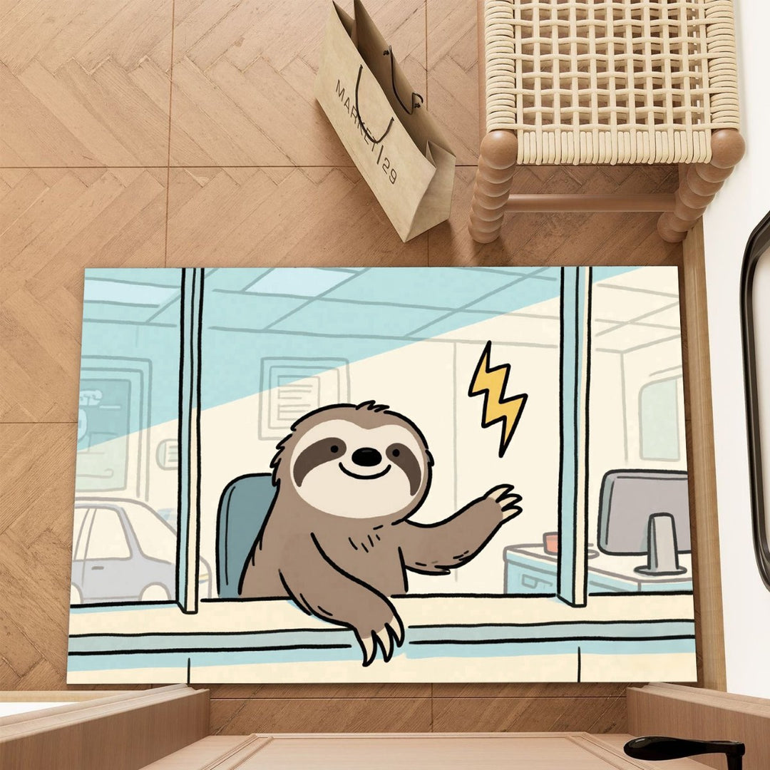 Whimsical Sloth-Themed Entry Mat