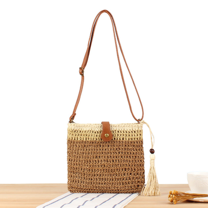 Handmade shoulder bag with tassels and leather accents Stornfield