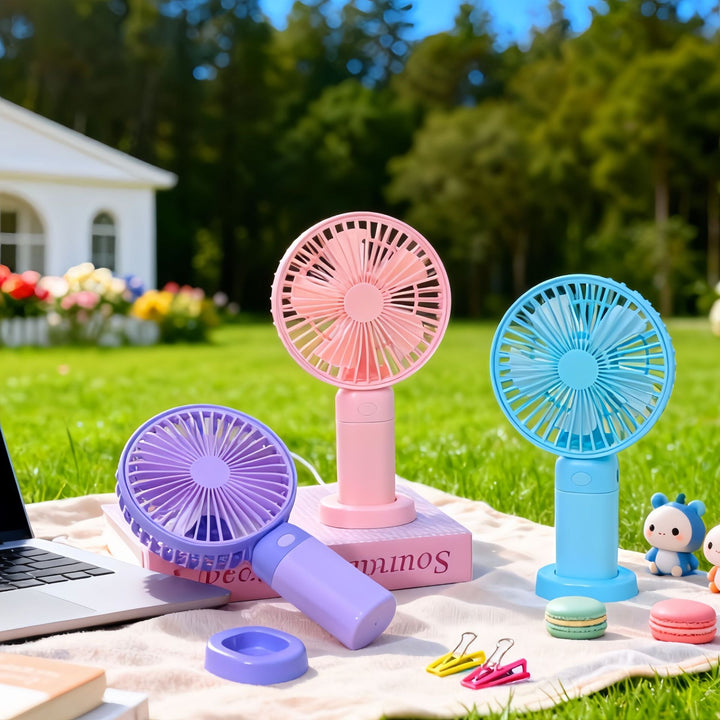 Women's portable mini fan with flexible tilt and powerful battery Stornfield