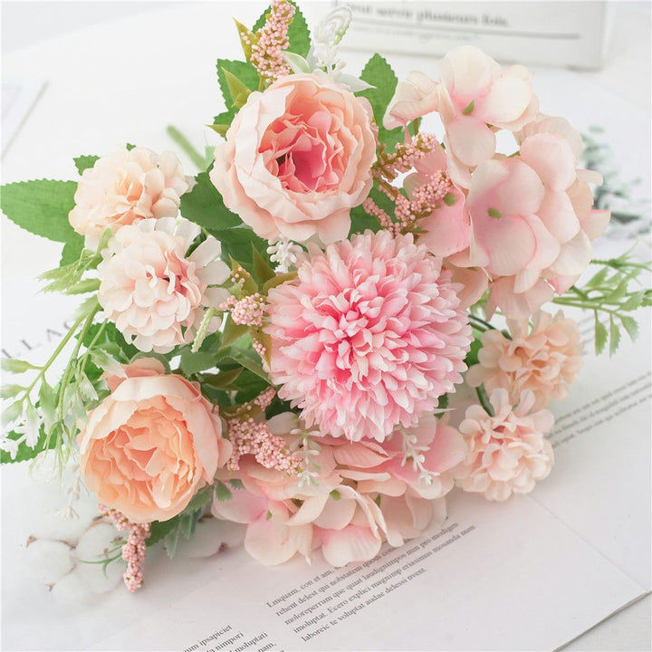 Elegant Artificial Floral Bouquet with Mixed Blooms