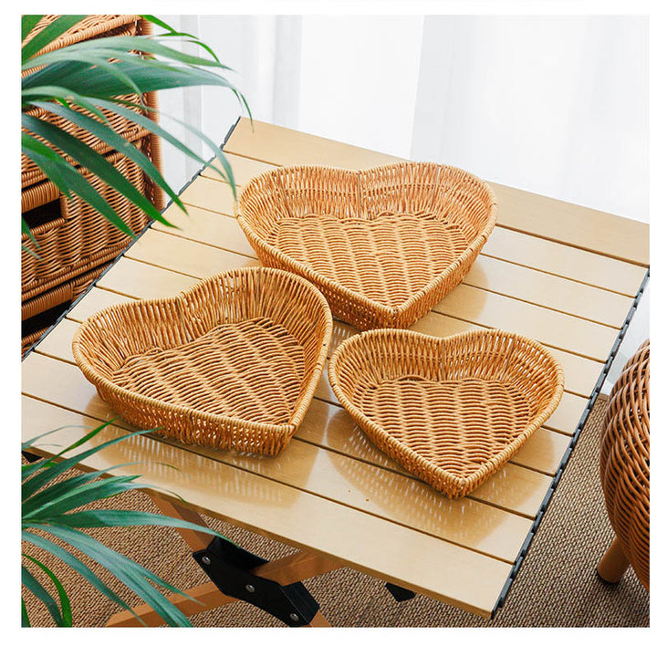Heart-Shaped Woven Serving Tray Stornfield