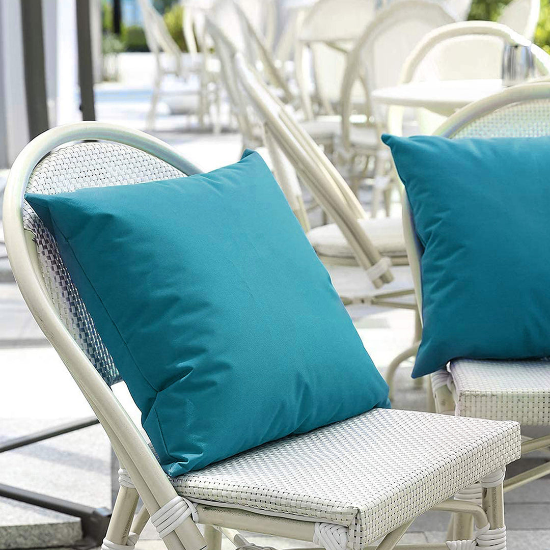 Square Water-Resistant Outdoor Patio Throw Pillow with Hidden Zipper