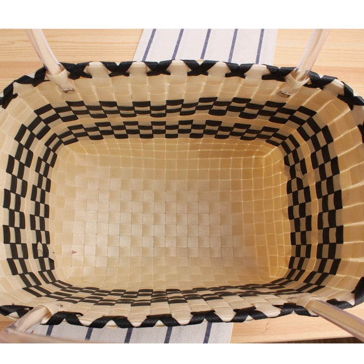 Braided shopping bag with elegant accents Stornfield