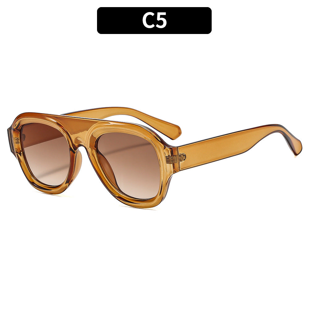 Retro-Inspired Chunky Frame Sunglasses
