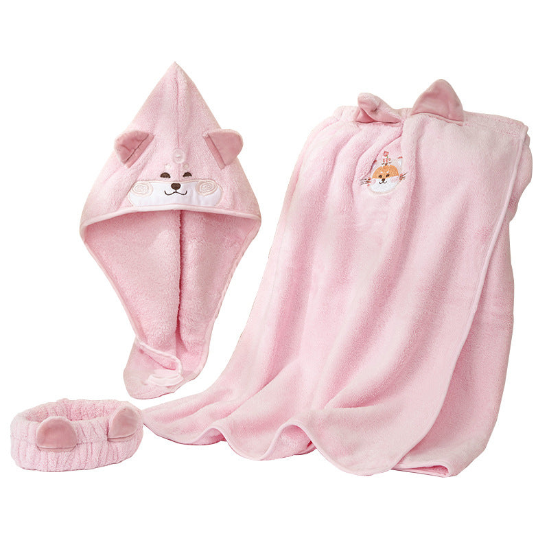 Cozy bath wrap blanket with hood and ears Stornfield