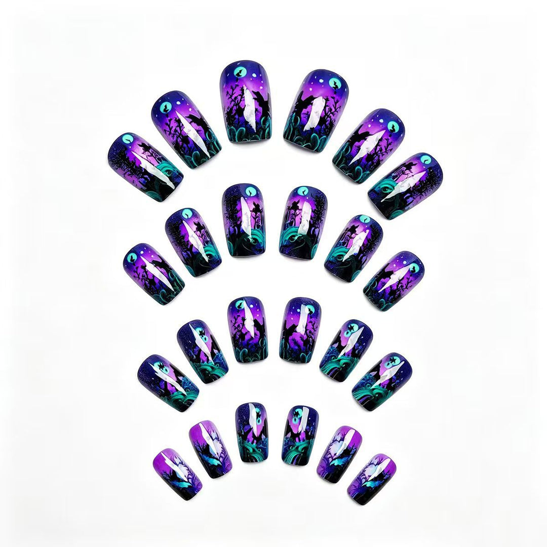 Nail art design with butterfly and night motif Stornfield