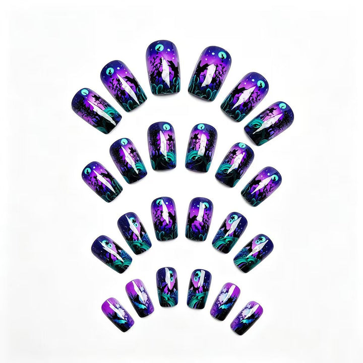 Nail art design with butterfly and night motif Stornfield