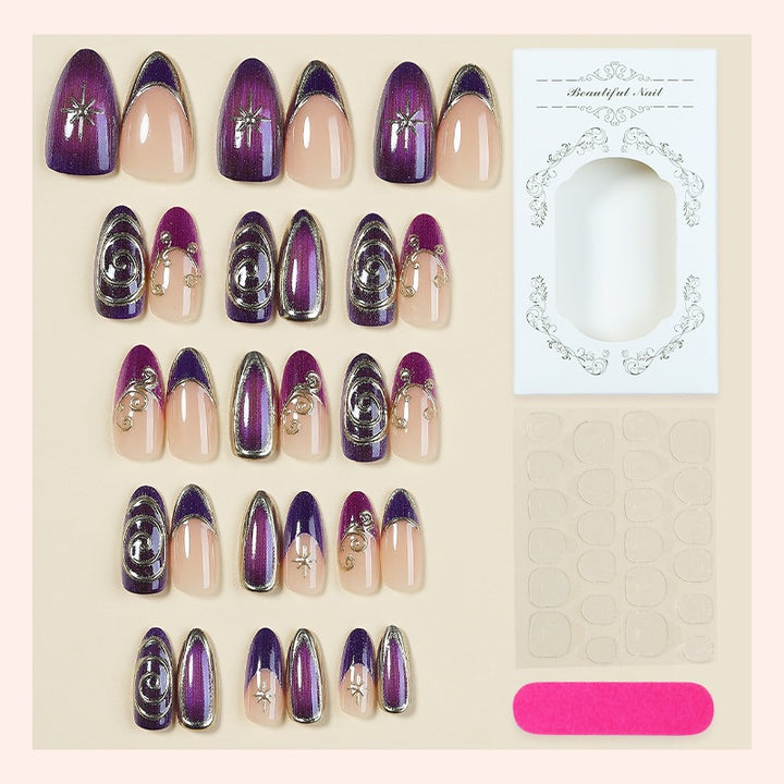 Glamorous artificial nail set with elegant decorations Stornfield