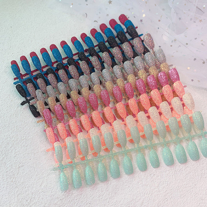 Glittery Gel Press-On Nail Extensions
