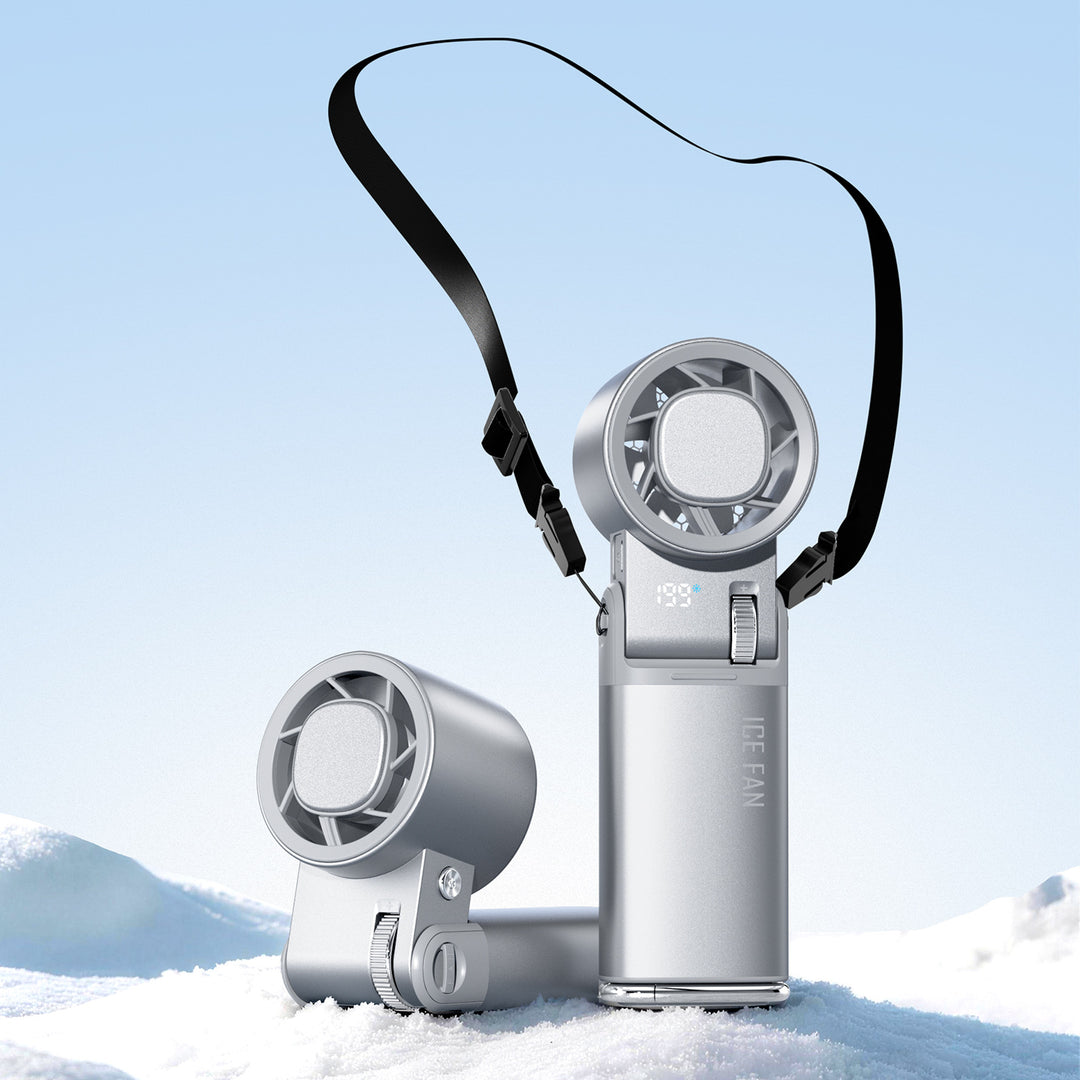 Unisex nan portable rechargeable wearable neck and handheld cooling fan with detachable magnetic dual heads and adjustable tilt Stornfield