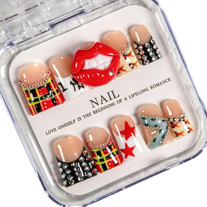 Artistic Press-On Nail Kit with Fun Designs