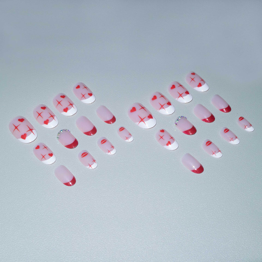 Romantic Heart-Themed Nail Art Set