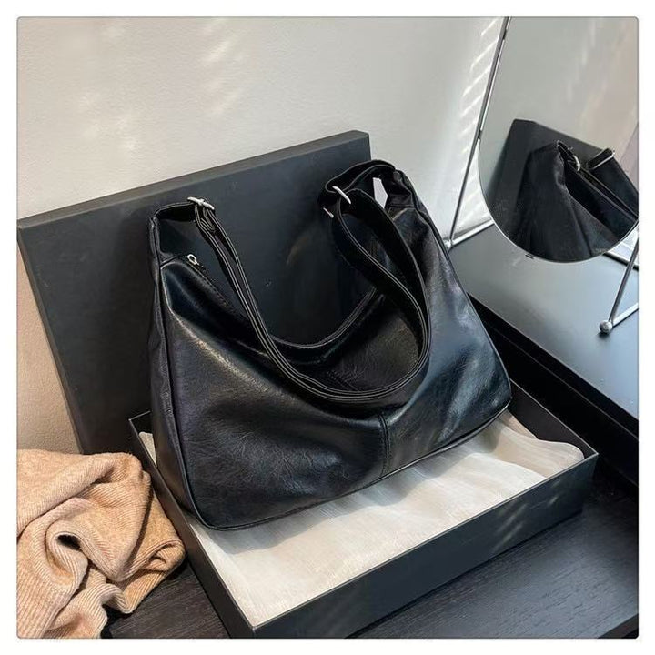 Versatile Faux Leather Hobo Handbag