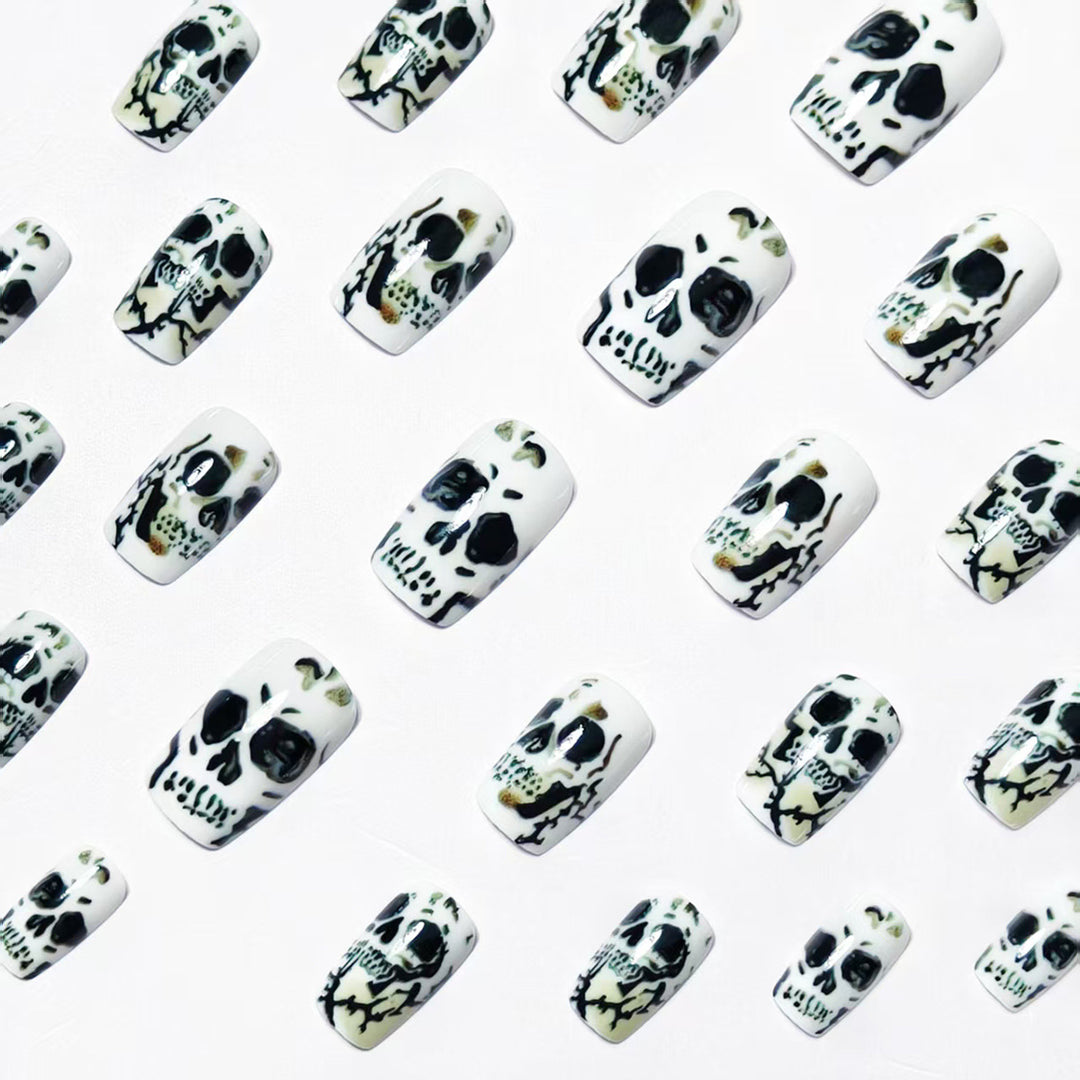 Creative artificial nails with lovingly detailed skull design Stornfield