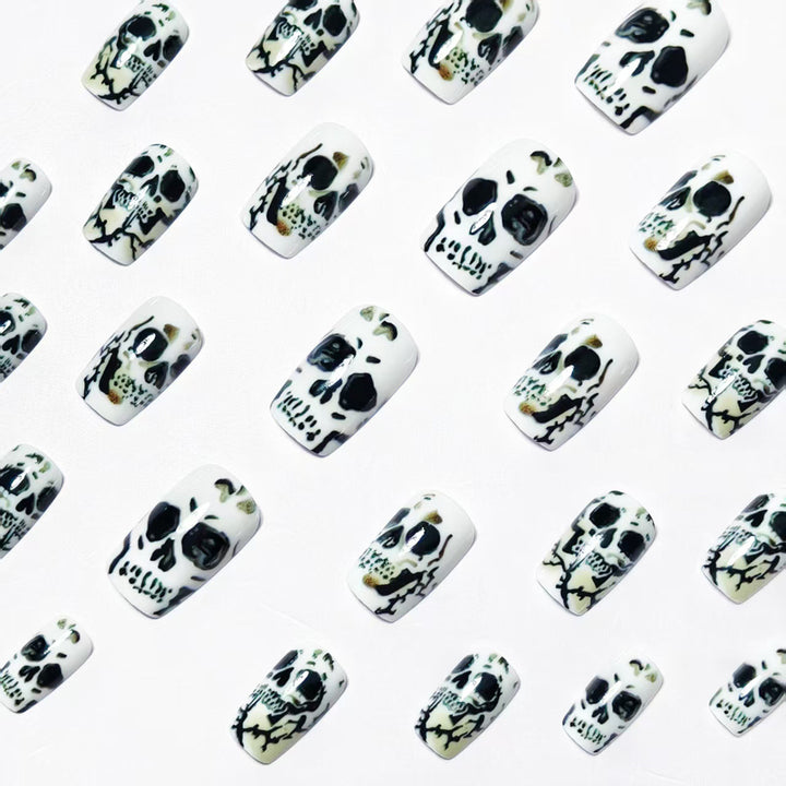 Creative artificial nails with lovingly detailed skull design Stornfield