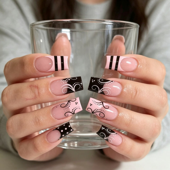 Artificial nails with elegant designer print Stornfield