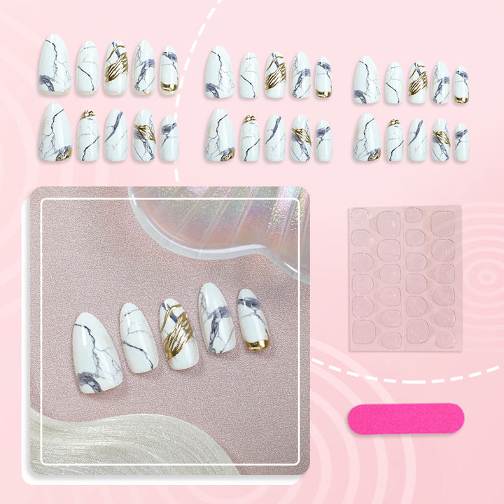 Marble Effect Press-On Nails