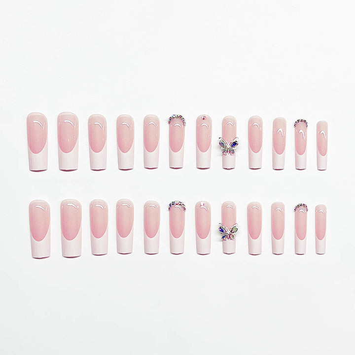 Elegant Butterfly-Embellished Nail Extensions Stornfield