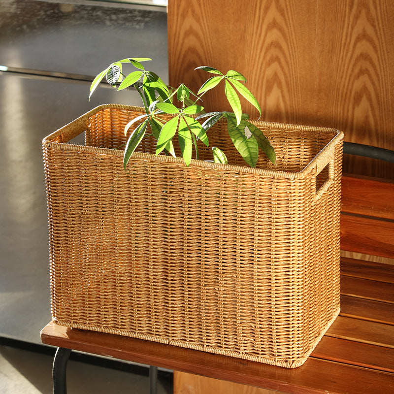 Rectangular Woven Storage Bin with Handles Stornfield