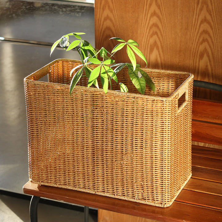 Rectangular Woven Storage Bin with Handles Stornfield