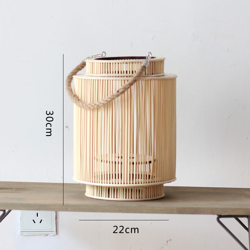 Decorative lantern made of woven material Stornfield