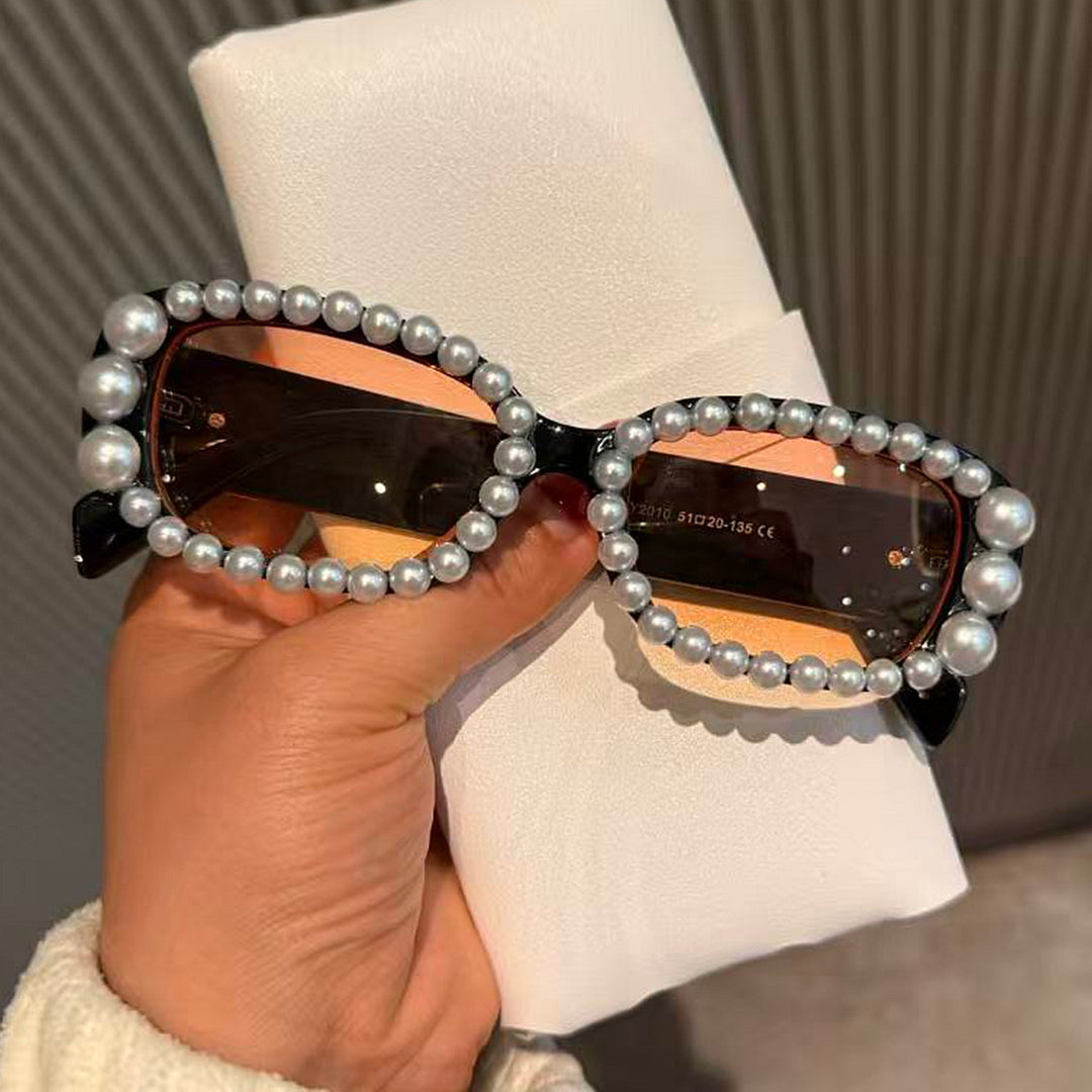 Ladies fashionable sunglasses with luxurious pearl frame Stornfield