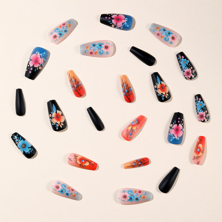 Floral Art Acrylic Nail Set Stornfield