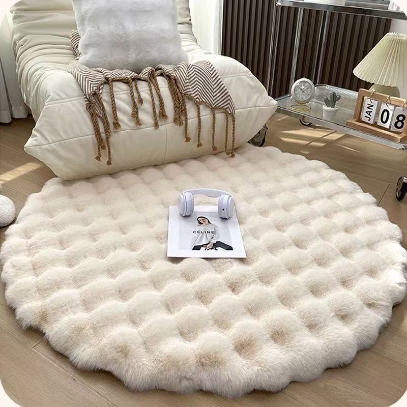 Round Textured Plush Area Rug Stornfield