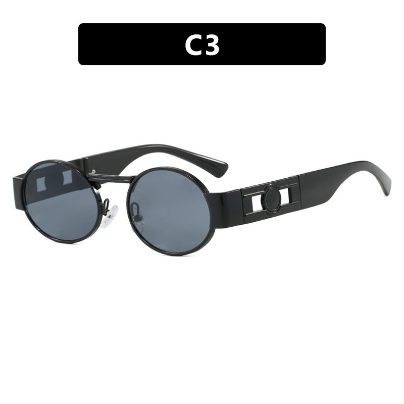 Ladies round sunglasses with fashionable metal frame and UV protection Stornfield