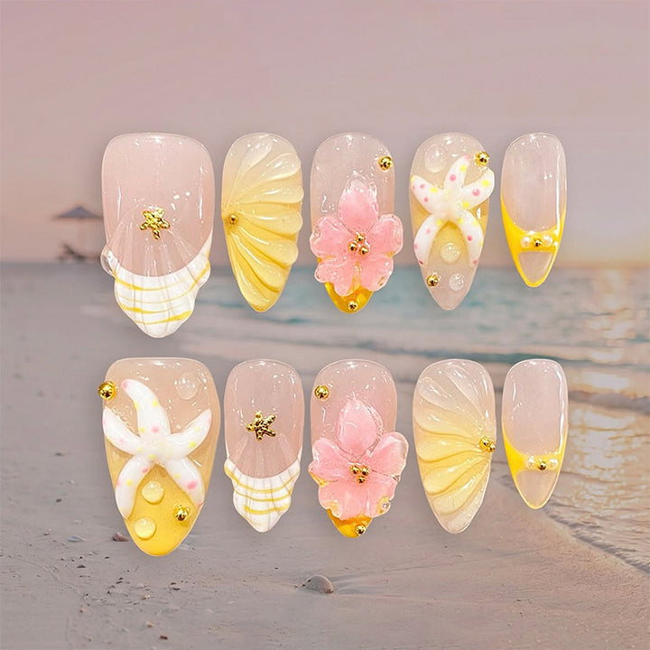Artful nail set with floral accents Stornfield