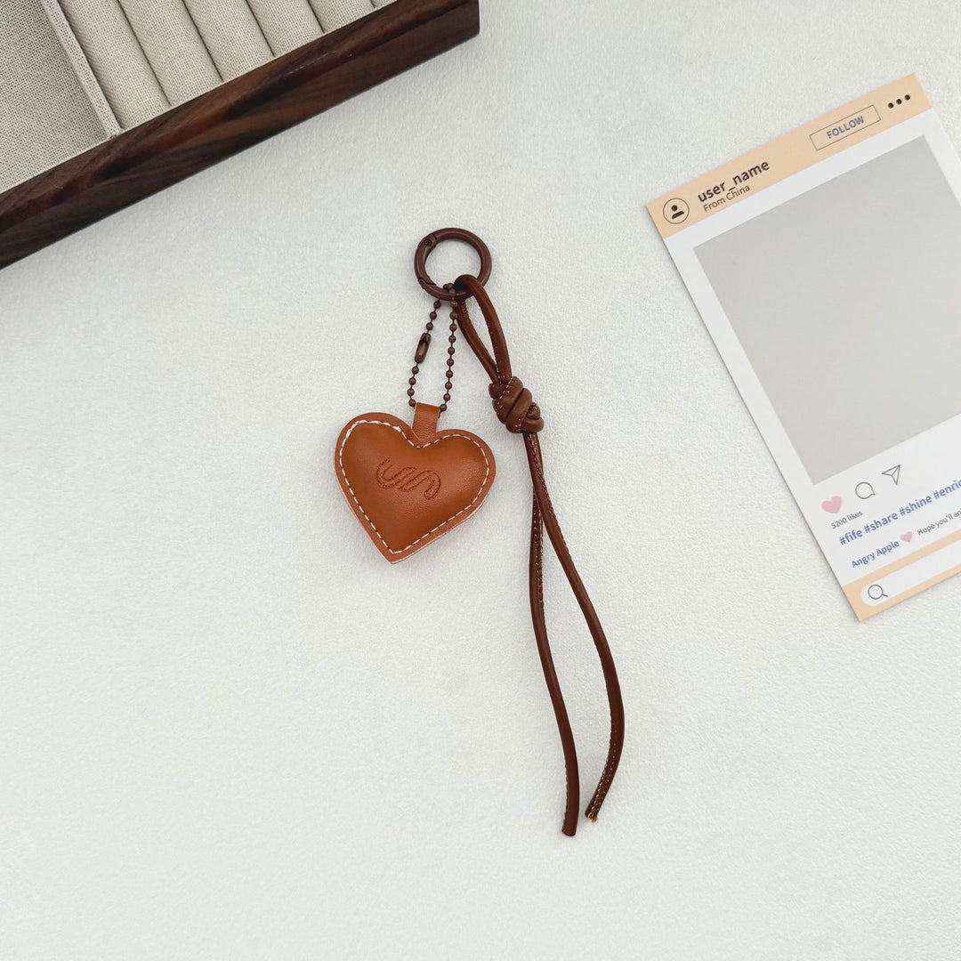 Leather Heart Charm Keychain Stornfield