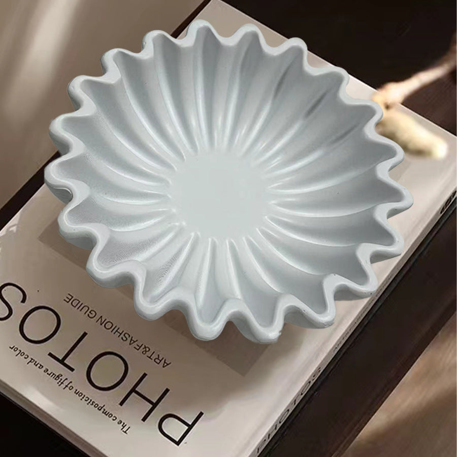 Decorative serving bowl with wave design Stornfield