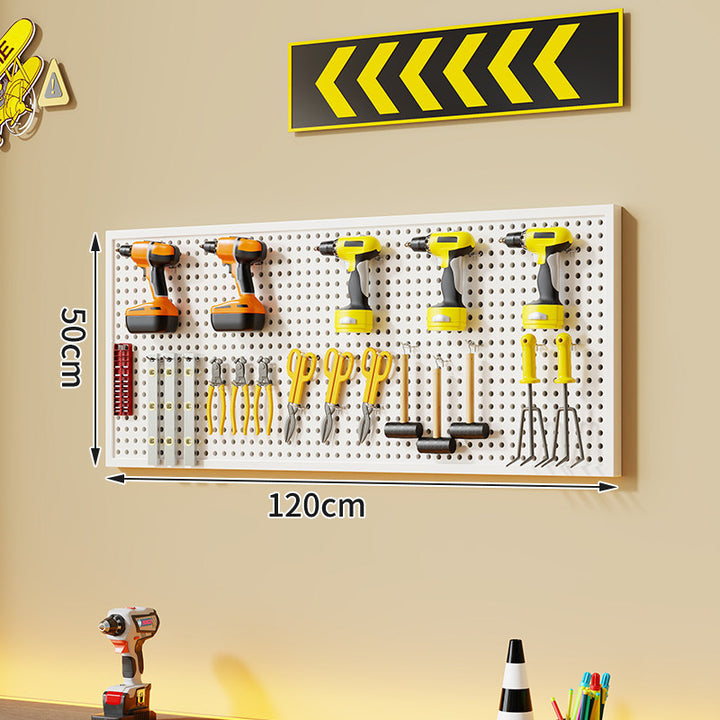 Large Rectangle Wall-Mounted Perforated Metal Pegboard Tool Storage Panel
