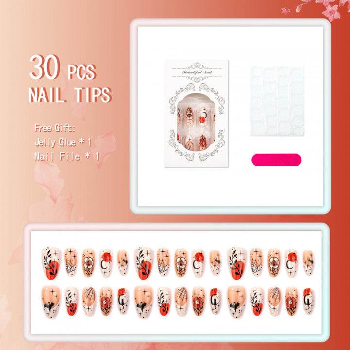 Artistic Holiday-Themed Press-On Nail Set