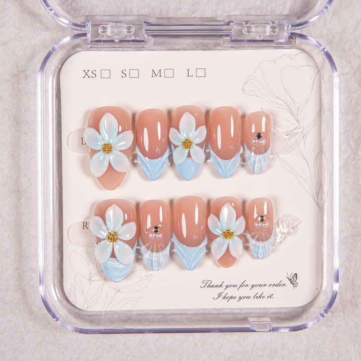 Floral Decorative Press-On Nail Enhancements