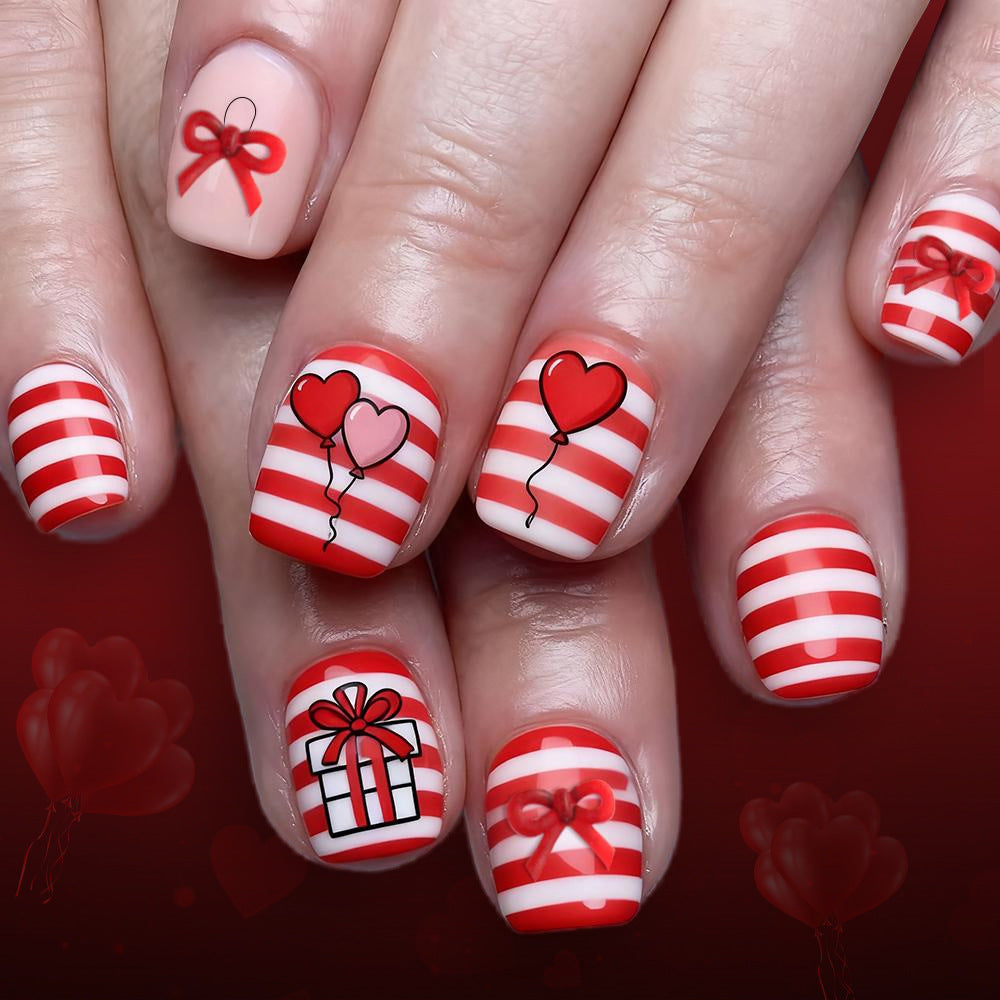 Festive Heart and Balloon Nail Art Set Stornfield