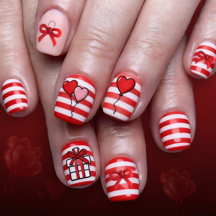 Festive Heart and Balloon Nail Art Set Stornfield