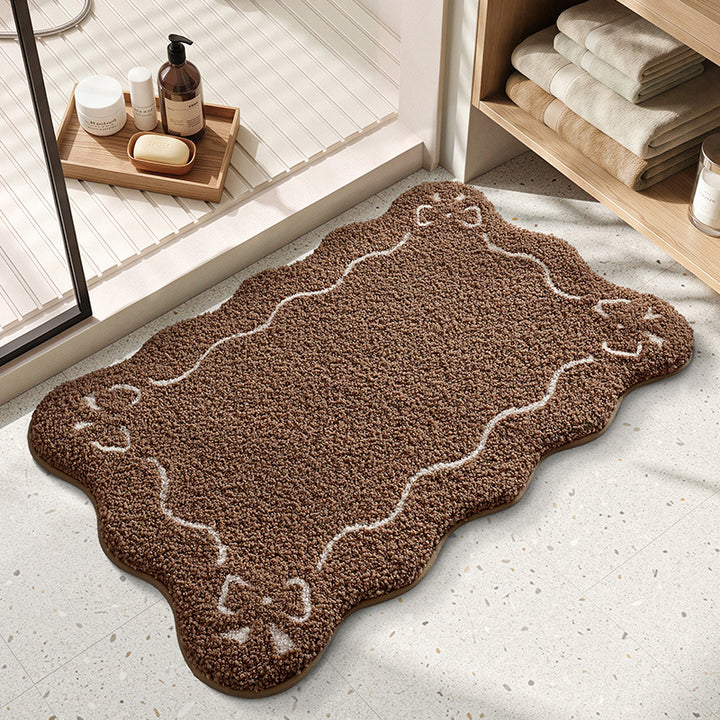 Plush Scalloped Edge Bathroom Mat