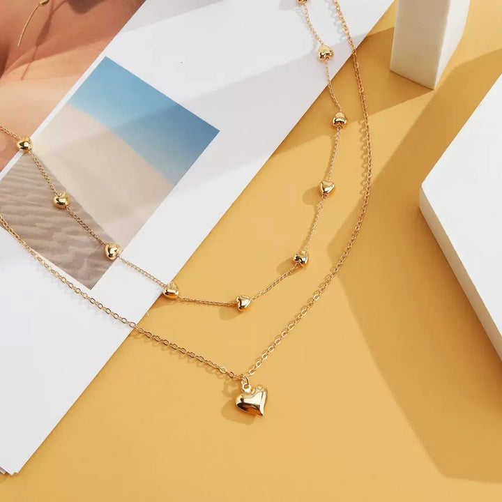 Layered Heart Charm Necklace Stornfield