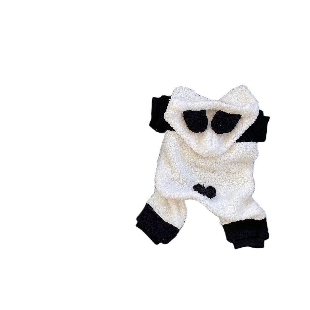 Teddy Sherpa Harness-Compatible Dog Vest with Contrasting Heart Appliqué