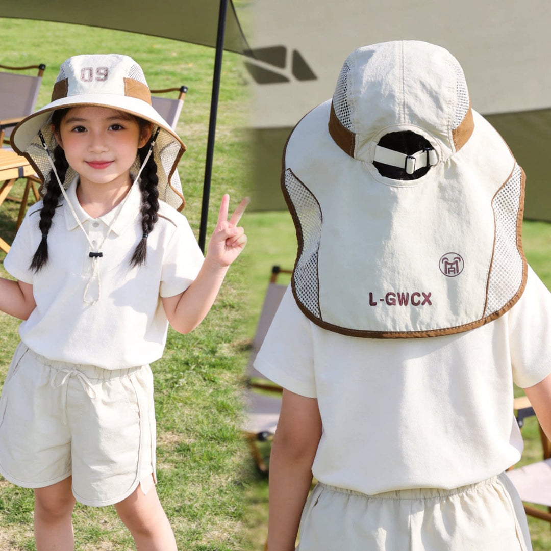 Kids' sun hat with breathable mesh neck protection and adjustable chin strap Stornfield