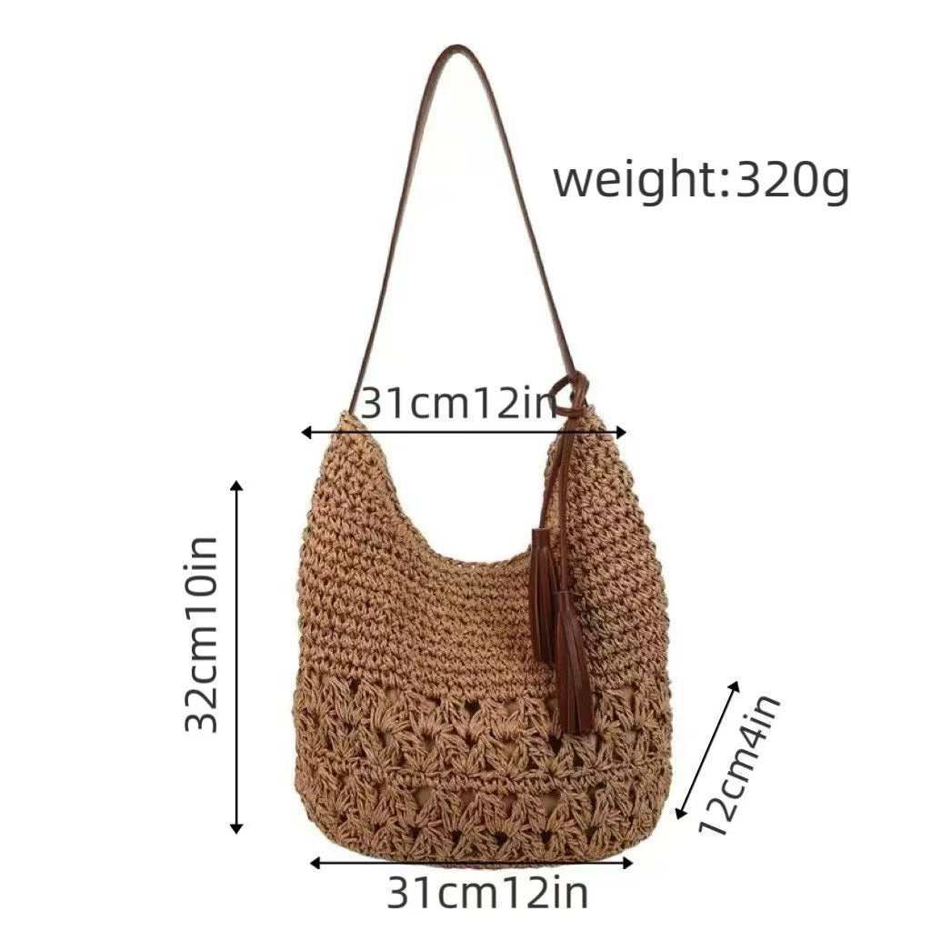 Macrame Crossbody Bag with Tassel Details Stornfield