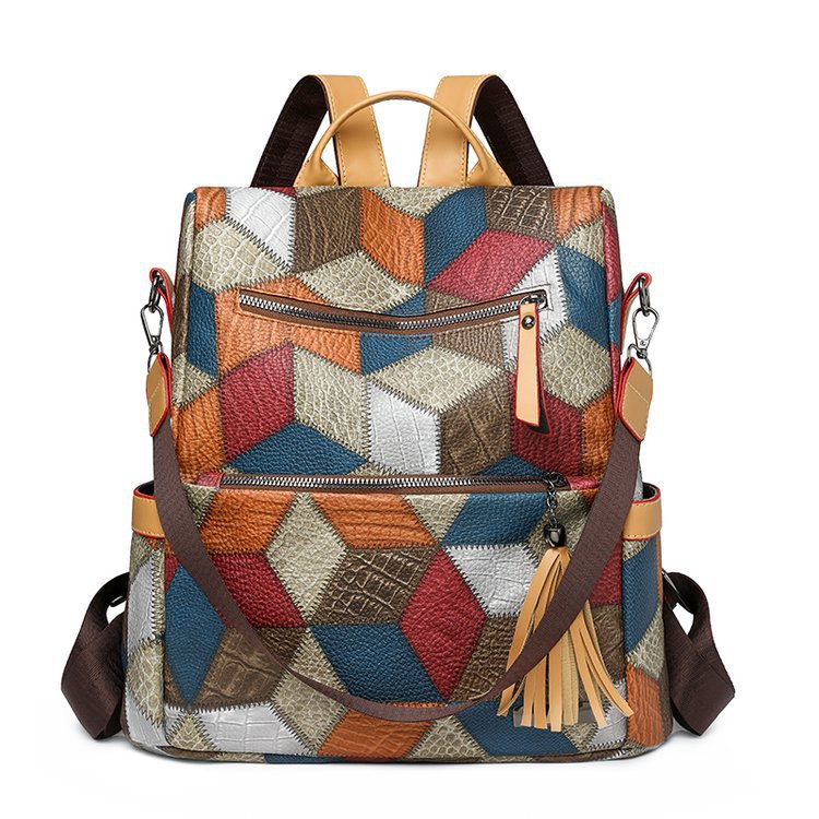 Textured Faux Leather Backpack Stornfield