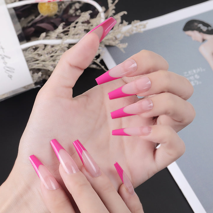 Elegant Stiletto Press-On Nail Set with Two-Tone Design Stornfield