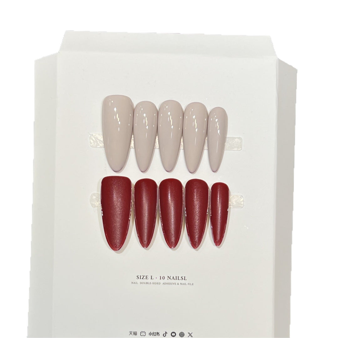 Stiletto Press-On Nail Art Set with Elegant French Tips Stornfield