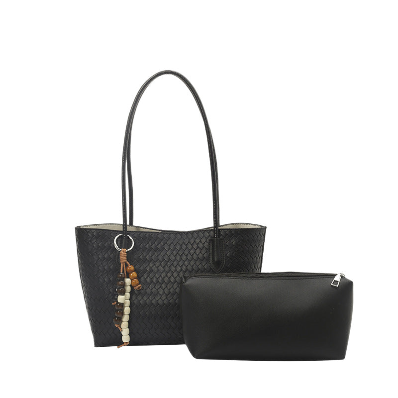 Woven Texture Shoulder Tote