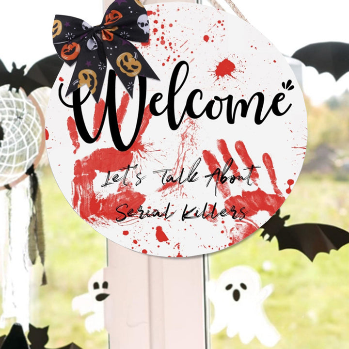Halloween-Themed Decorative Welcome Sign