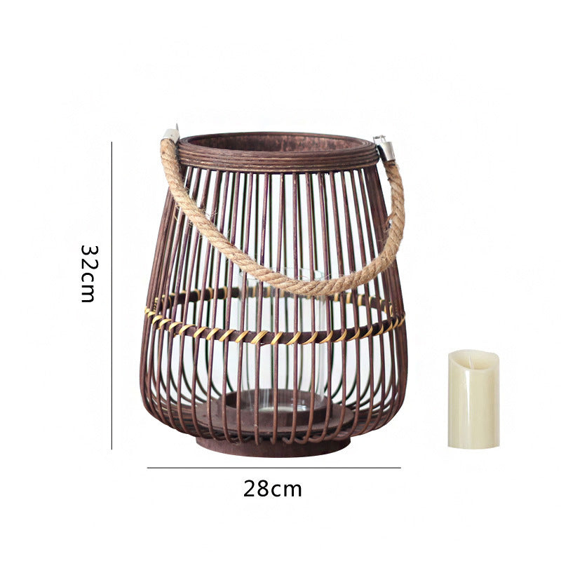 Rustic Rattan Lantern Stornfield